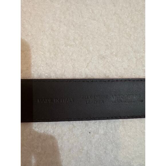 MOSCHINO Logo Calfskin Magenta Violet Belt